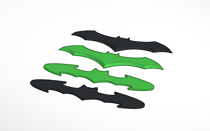 3D design Kryptonite & regular Batarangs - Tinkercad