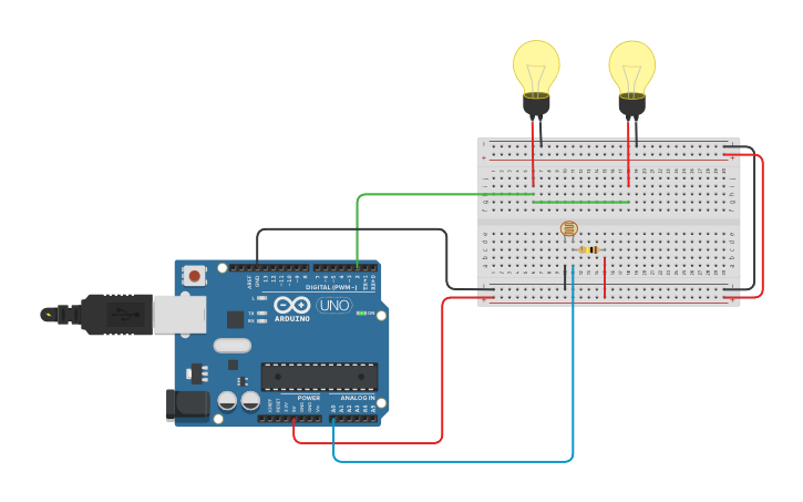 Circuit design Automatic Lighting System | Tinkercad