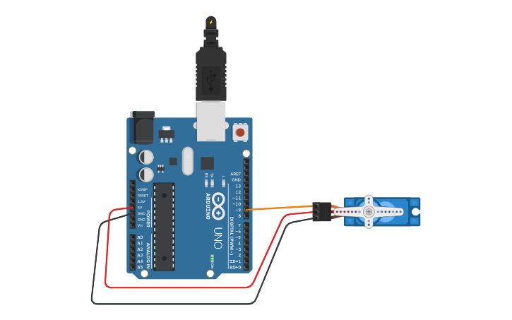 Circuit design Servo | Tinkercad