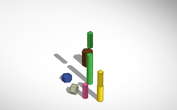 1 4 Unc Bolt Nut Tinkercad