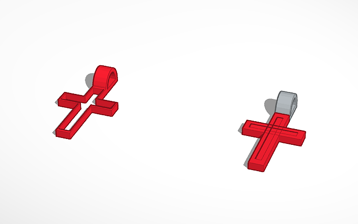 3D design Cross Necklace - Tinkercad