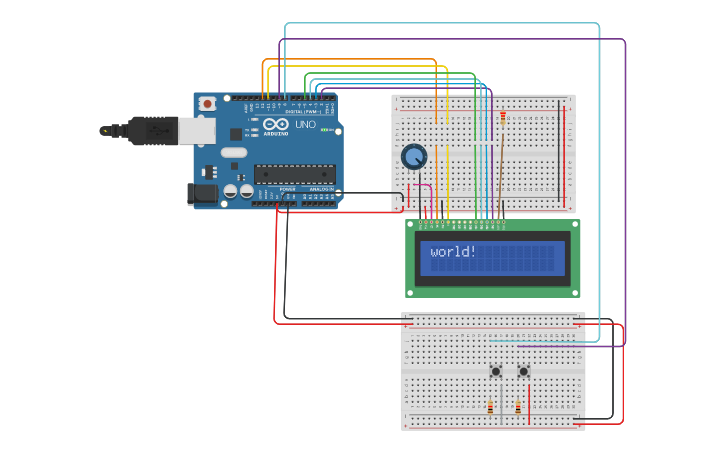 Circuit design LCD - Tinkercad