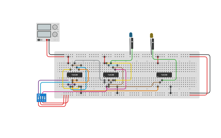 Circuit design Full Adder Using Universal Gates-4 - Tinkercad