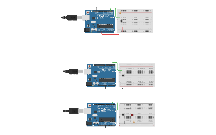 Circuit design Button Demos - Tinkercad