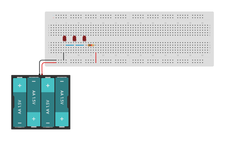 Circuit design Serial connection - Tinkercad