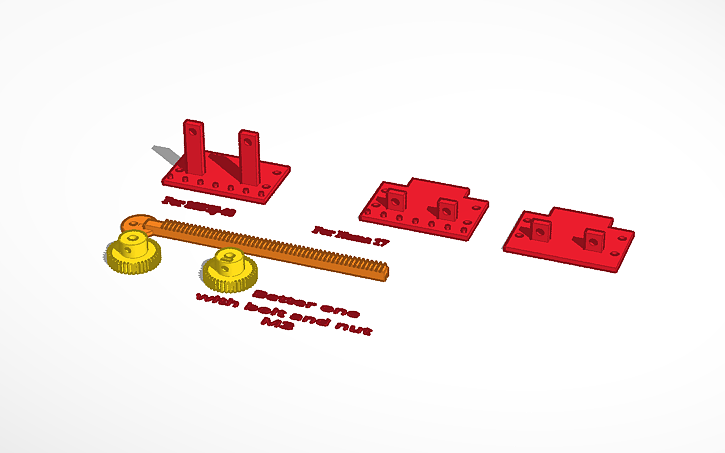 3D design Rack and pineon for Nema 17 - Tinkercad