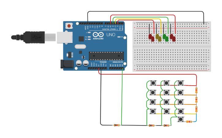 Circuit design Matrix Switches - Tinkercad