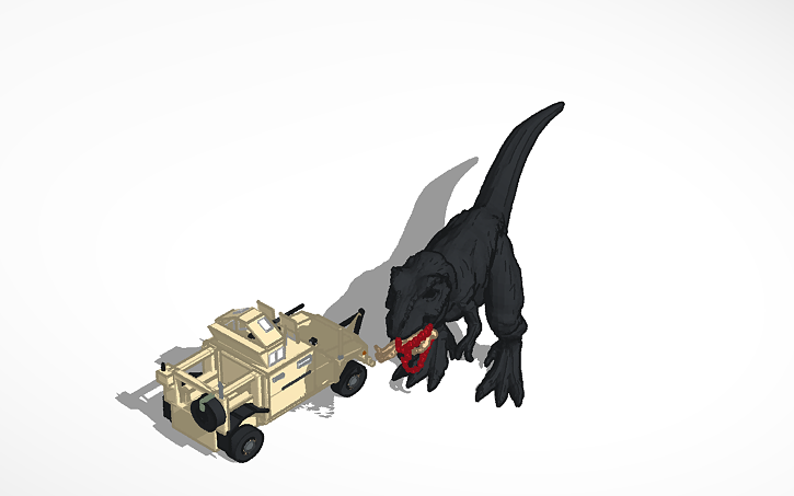 3D design t-rex eating human - Tinkercad