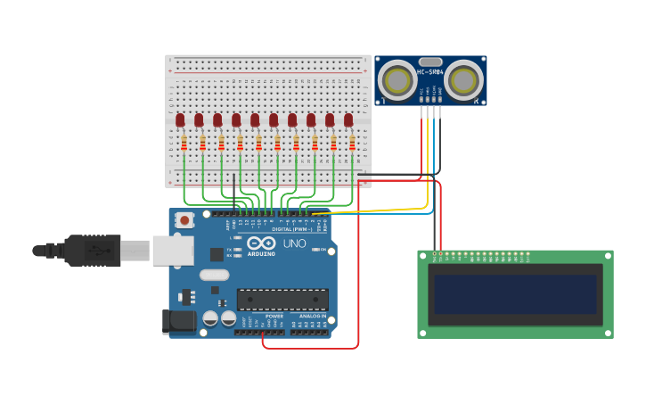 Distance Sensor Cad Model Circuit design Distance sensor v1 - Tinkercad