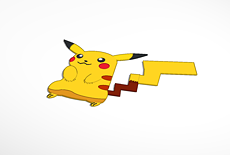 Pikachu Rectangle 2d 3D design Pokemon - Pikachu 2D | Tinkercad
