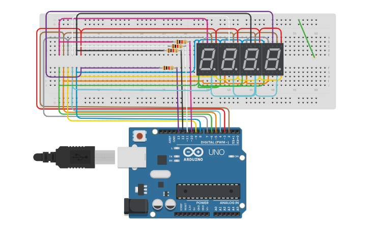 Circuit design 4 DIGITAL TUBE - Tinkercad