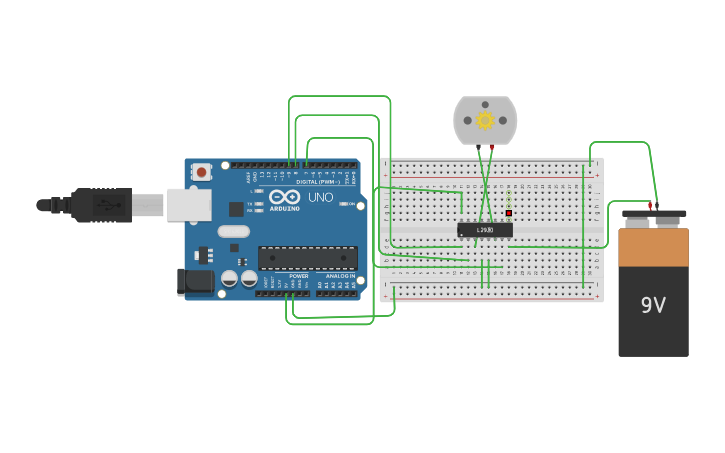 Circuit design DC Motor 1 - Tinkercad