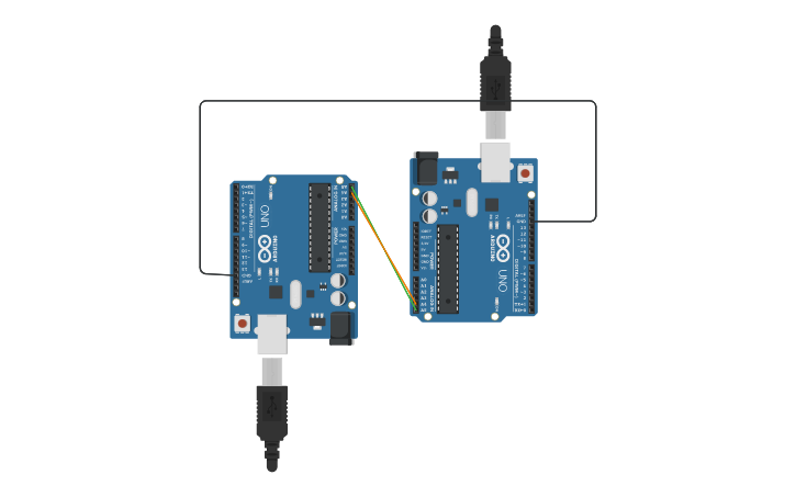 Circuit design Lo Verso - I2C tra due Arduino | Tinkercad