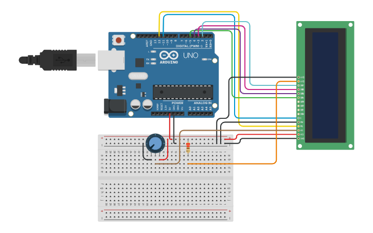 Circuit design LCD - Tinkercad