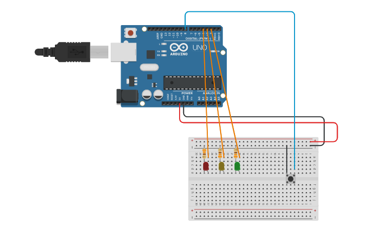 Circuit design PRÁCTICA 23 - SWITCH CASE - Tinkercad