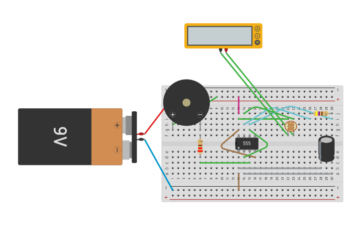 Circuit design light dependent tone generator - Tinkercad