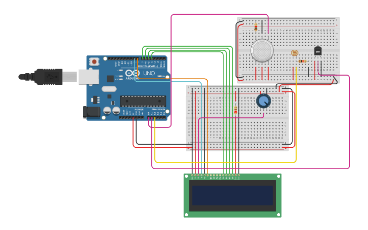 Circuit design GREEN HOUSE CLIMATE MONITORING SYSTEM - Tinkercad