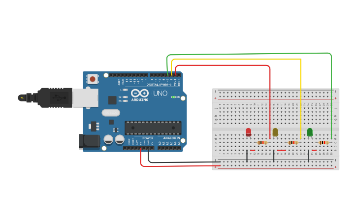 Circuit design Arduino semaforo Jorge Andres Mendoza Mancia 7° D N° 22 ...