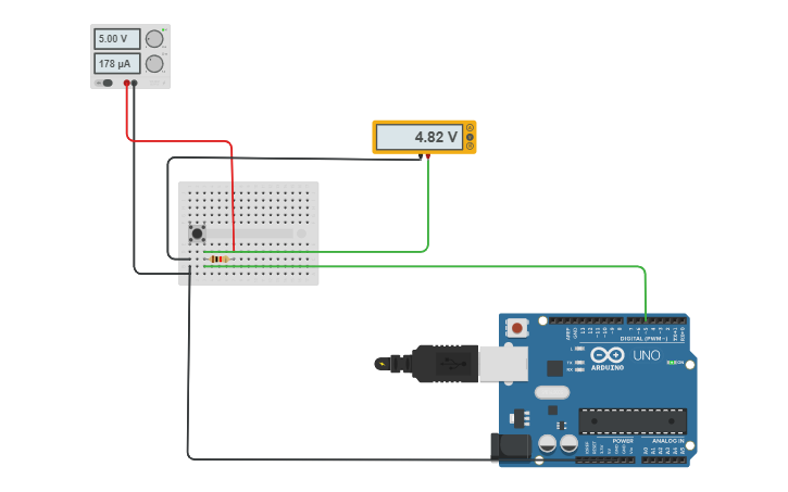 Circuit design Circuito pull up | Tinkercad