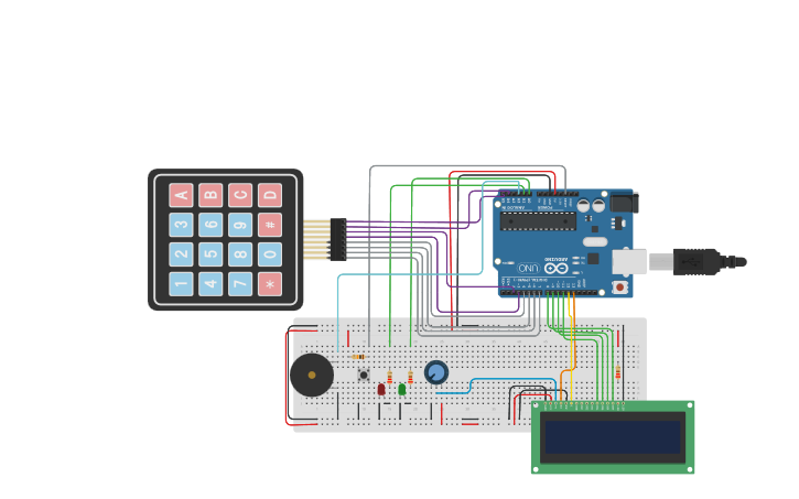 Circuit design Control de Acceso con contraseña - Tinkercad