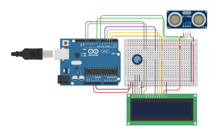 Circuit design Distance Measurement - Tinkercad
