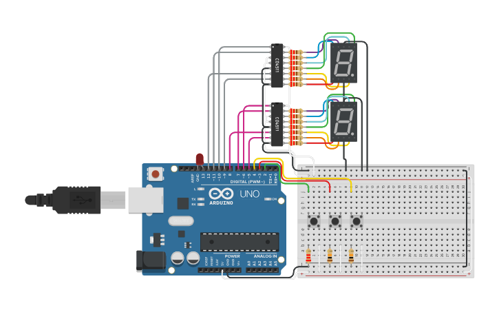 7 segment display decoder tinkercad
