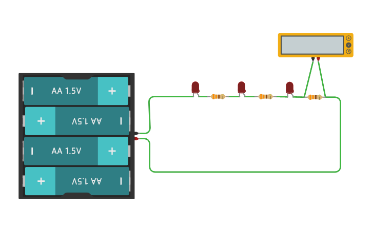 Circuit design rangkaian seri - Tinkercad