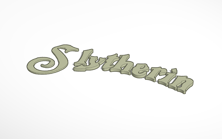 3D design Slytherin letras - Tinkercad