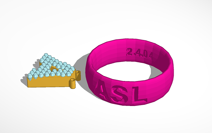 3D design ASL rings | Tinkercad