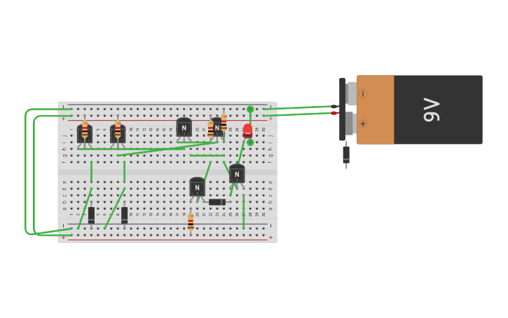 Circuit design TTL NOR - Tinkercad