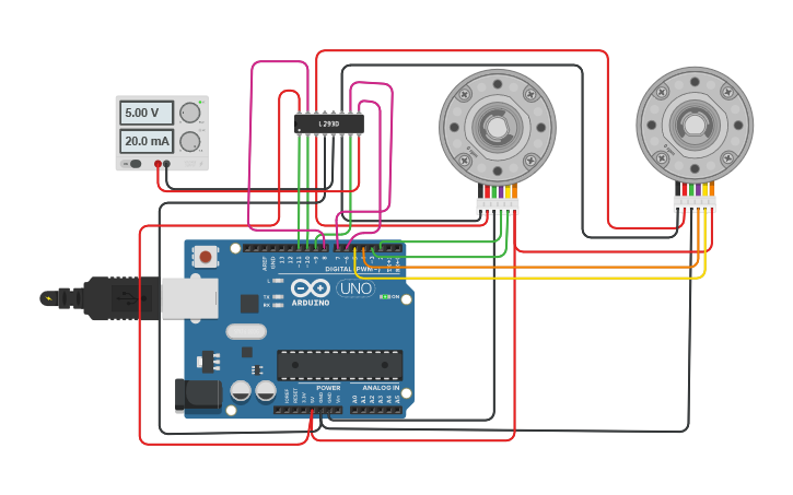 Circuit design RBT173 encoder - Tinkercad