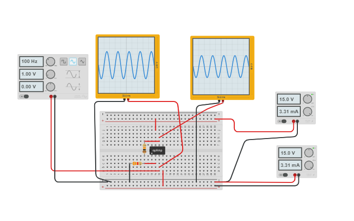 Circuit design Non-inverting_op Amp | Tinkercad