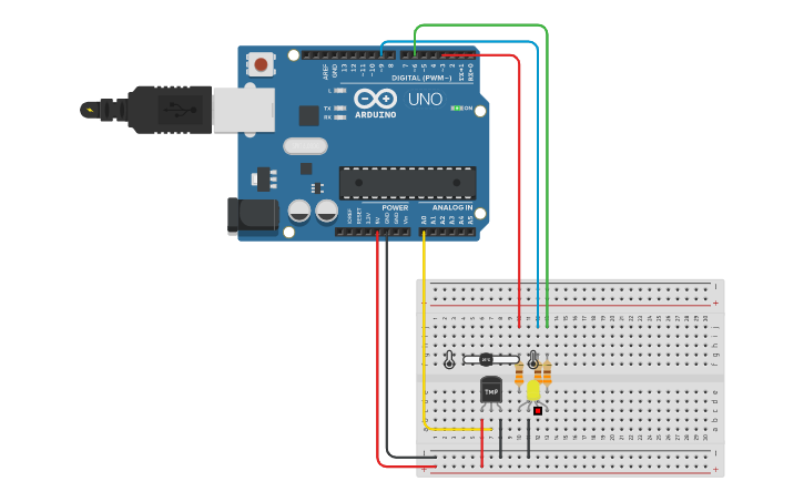 Circuit design RGB_LED | Tinkercad