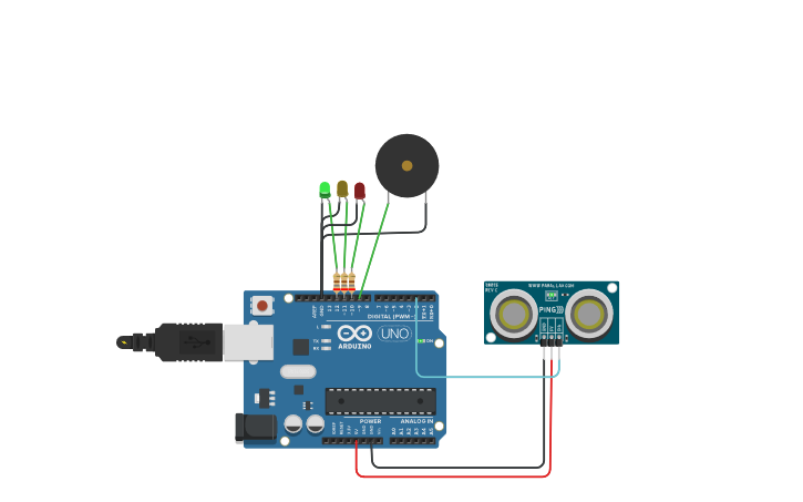 Circuit design Smart Parking System | Tinkercad