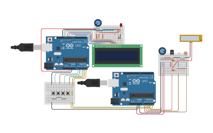 Circuit design LCD via Arduino I2C - Tinkercad