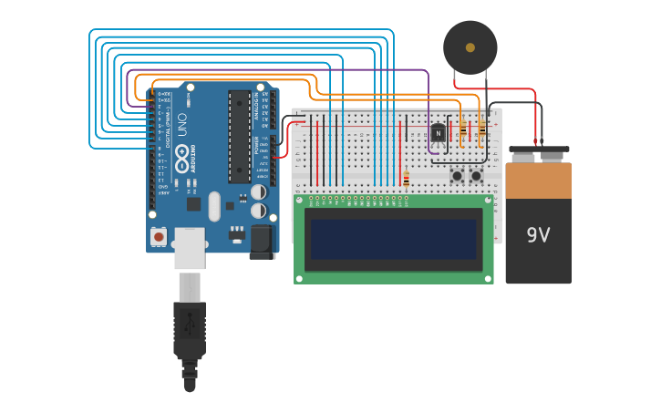 Circuit design Piezoelectric - Tinkercad