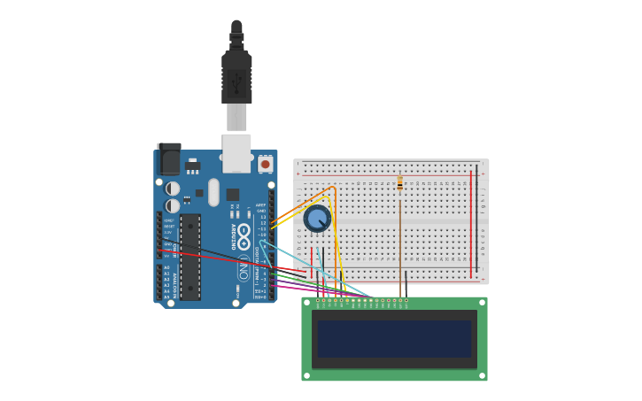 Circuit design Alieni su un display LCD I2c con Arduino | Tinkercad