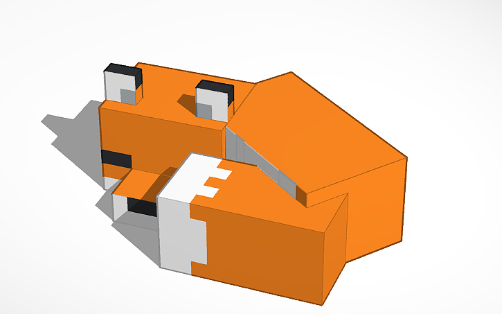 3d Design Minecraft Sleeping Fox Tinkercad