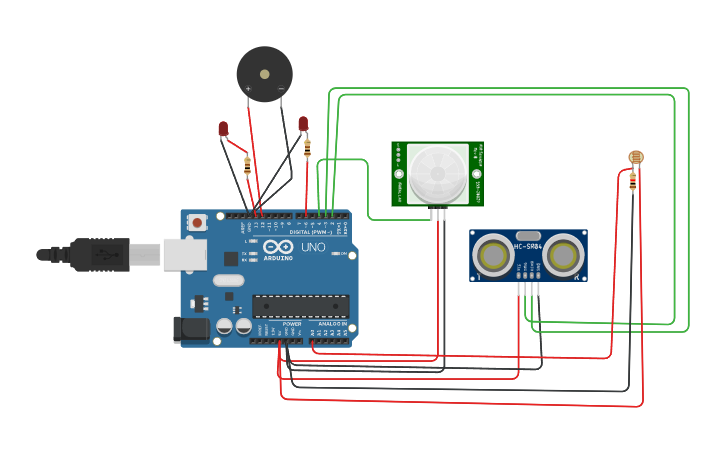 Circuit design Smart Home - Tinkercad