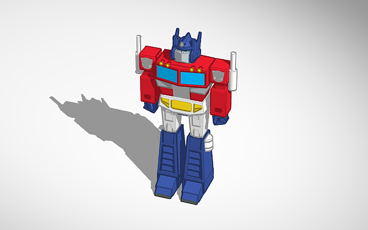 3D design Optimus Prime ragdoll - Tinkercad