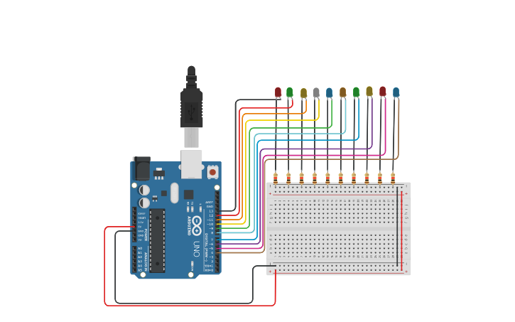 Circuit design Arduino LED - Tinkercad