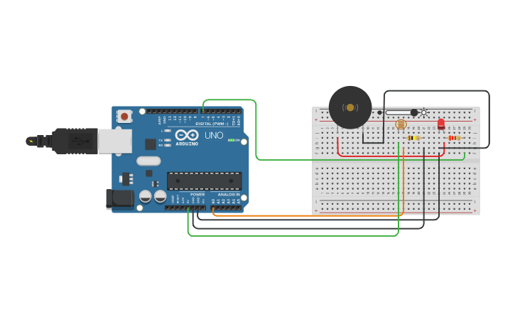 Circuit design Automatic Street Lighting System - Tinkercad