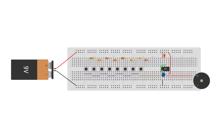 Circuit design Electrical Piano | Tinkercad