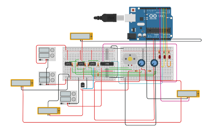 Circuit design L293D - Tinkercad