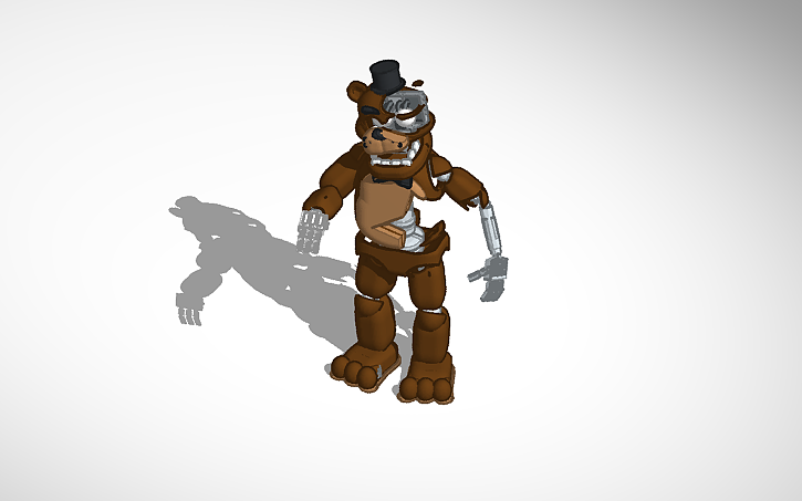 3D design broken Freddy Fazbear - Tinkercad