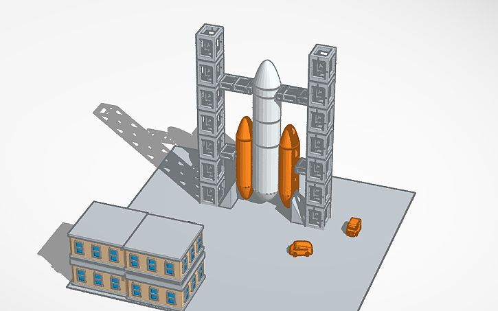 3D design lancement fusée - Tinkercad