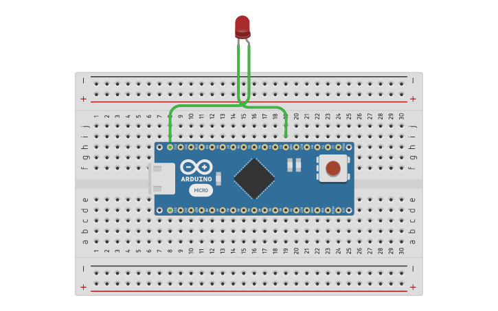 Circuit design Blink external LED - Tinkercad