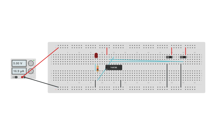 7486 Layout Circuit design TTL-7486 - Tinkercad