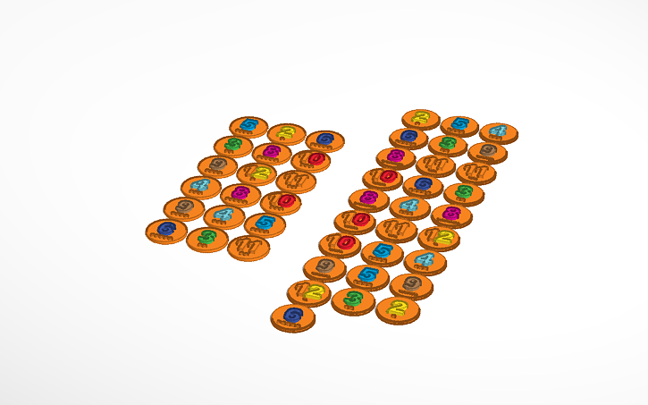 3D design Catan Tokens Letters Obverse - Tinkercad