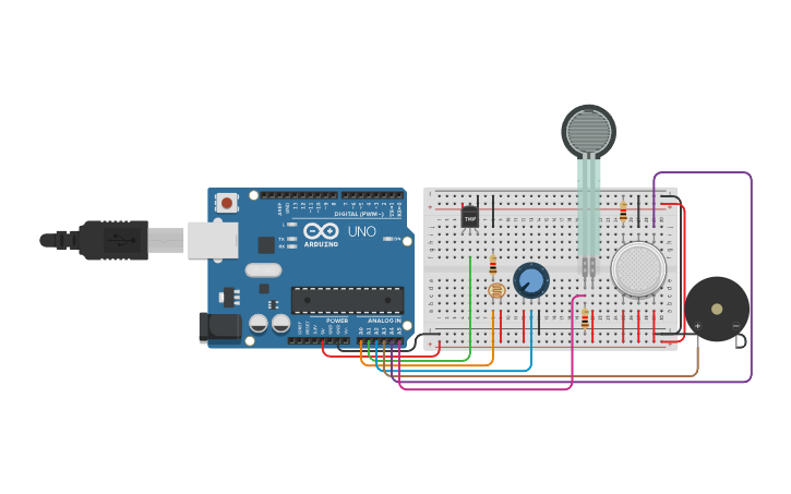 Circuit design Plant monitoring system using Arduino - Tinkercad